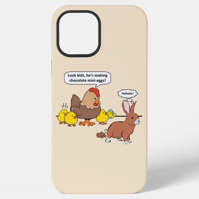 Funny Easter Bunny Chocolate Eggs iPhone Case (Back)