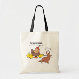 Funny Easter Bunny Chocolate Eggs Tote Bag