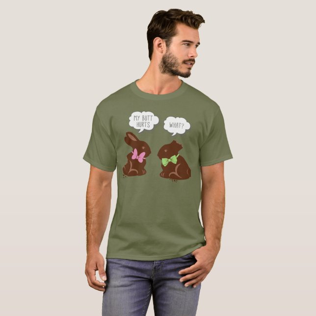 Funny Easter Bunny Chocolate  T-Shirt (Front Full)