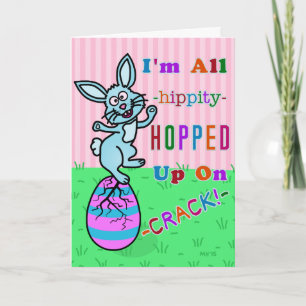 Funny Easter Bunny Cracked Egg Humor Holiday Card