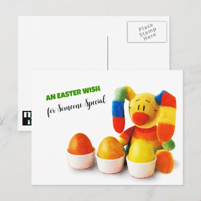 Funny Easter Bunny. Customizable Easter Postcards (Front/Back)