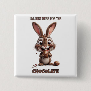 Funny Easter Bunny – Cute & Playful Easter Design 2 Inch Square Button