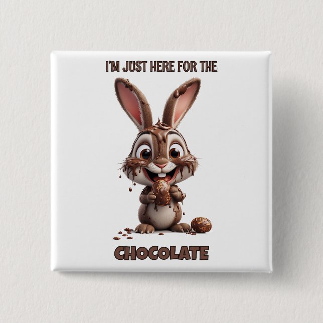 Funny Easter Bunny – Cute & Playful Easter Design 2 Inch Square Button (Front)