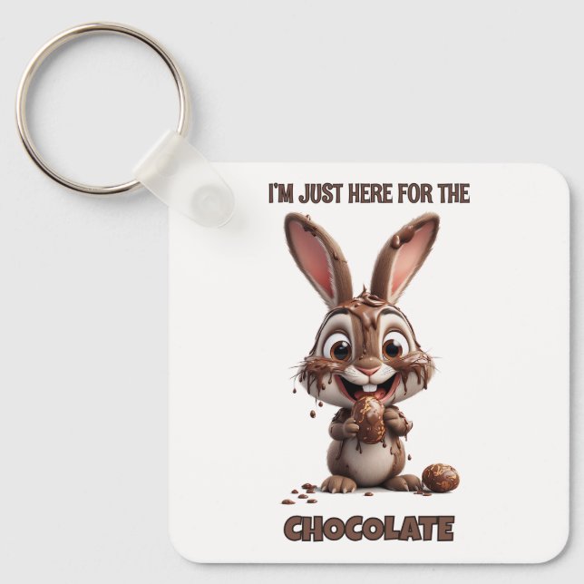 Funny Easter Bunny – Cute & Playful Easter Design Keychain (Front)