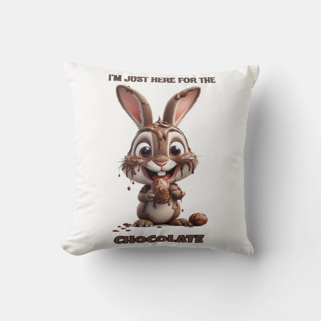 Funny Easter Bunny – Cute & Playful Easter Design Throw Pillow (Front)