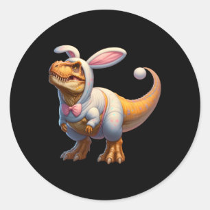 Funny Easter Bunny Dinosaur T-rex Apparel Uni-adul Classic Round Sticker