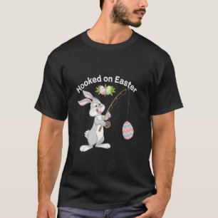 Funny Easter Bunny Fishing for Eggs Fun Holiday T-Shirt