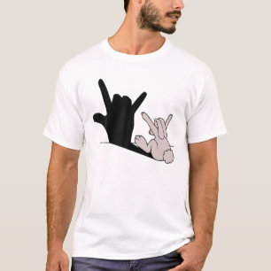 Funny Easter Bunny Hand Shadow Rabbit Easter Day T-Shirt