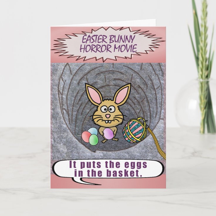 Funny Easter Bunny Horror Movie Holiday Card | Zazzle