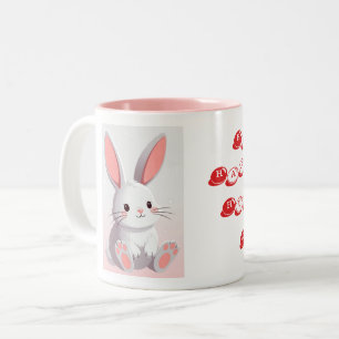 Funny Easter Bunny Image Two-Tone Coffee Mug
