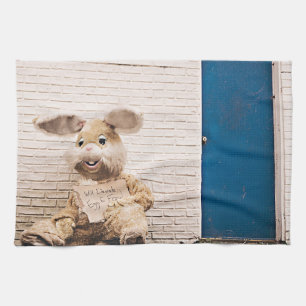 funny easter bunny kitchen towel