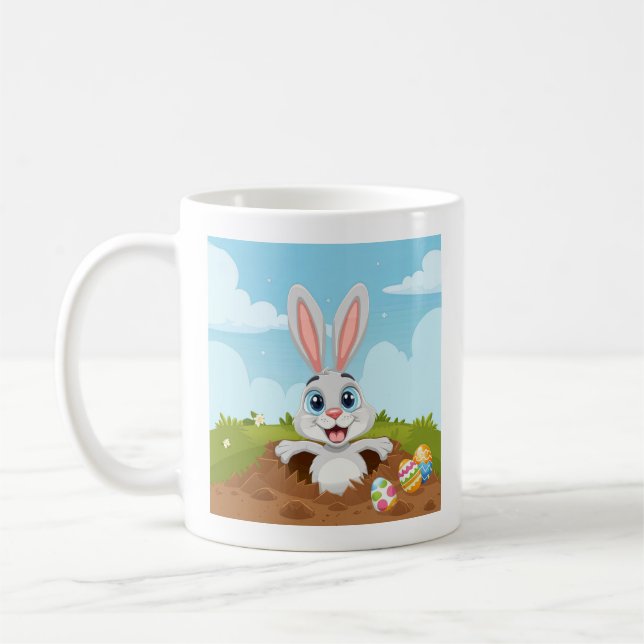 Funny Easter Bunny Rabbit Coffee Mug (Left)
