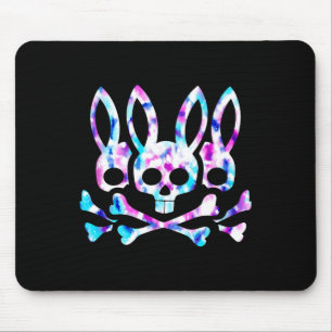 Funny Easter Bunny Retro Tie Dye Bunny Skull Cross Mouse Pad