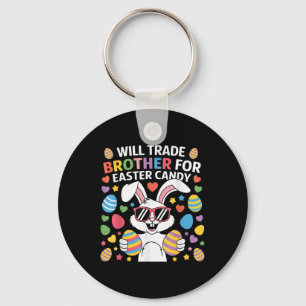 Funny Easter Bunny Will Trade Brother For Candy  Keychain