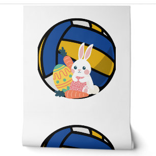 Funny Easter Bunny With Volleyball Ball Wallpaper