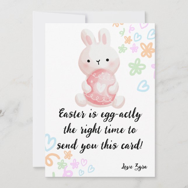 Funny Easter Card: Egg-citing Greetings! Announcement (Front)