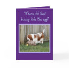 Funny Easter Card w/Basset Hound, Bunny, & Egg
