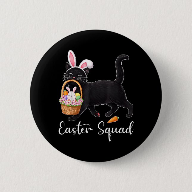 Funny Easter Cats Ears Bunny Eggs Spring for Women 2 Inch Round Button (Front)