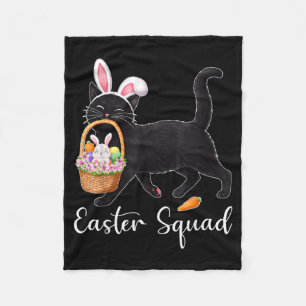Funny Easter Cats Ears Bunny Eggs Spring for Women Fleece Blanket