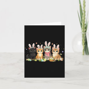 Funny Easter Cats Ears Bunny Eggs Spring Women Men Card