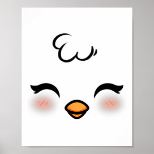 Funny Easter Chick Face Costume Halloween Boys Kid Poster