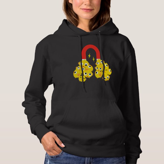Funny Easter Chick Magnet Cute Easter Day Apparel Hoodie (Front)