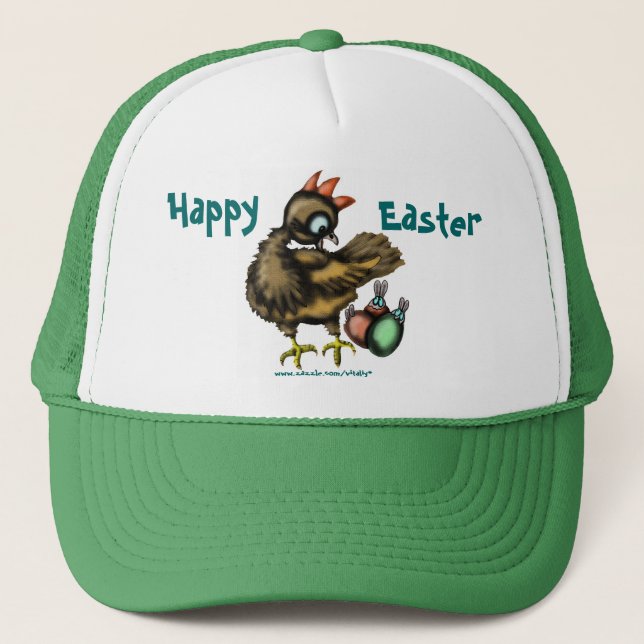 Funny Easter chicken and bunnies hat (Front)