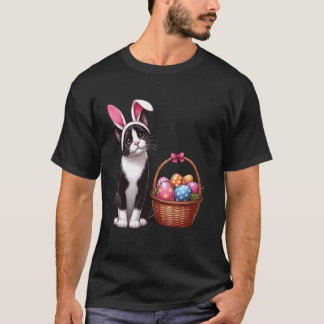 Funny Easter Day Cat Bunny Ears Eggs Hunter Men Wo T-Shirt