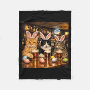 Funny Easter Day Cats Ears Bunny Eggs for Women Fleece Blanket