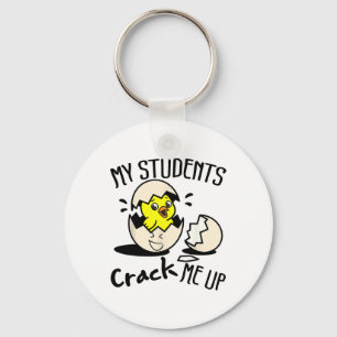 Funny Easter Day Egg Chick Teacher My Students Cra Keychain