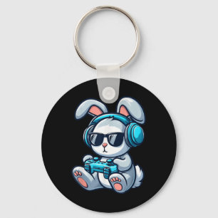 Funny Easter Day Gamer Bunny Spring Easter Gaming Keychain