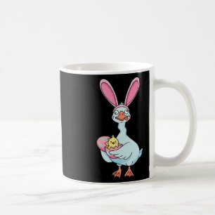 Funny Easter Day Goose Bunny Pink Ears Silly Bird Coffee Mug