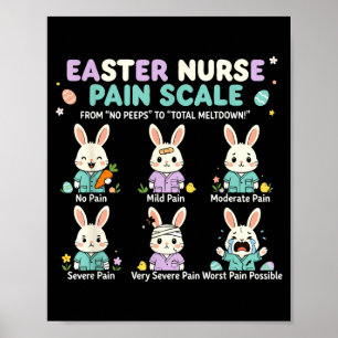 Funny Easter Day Nurse Nurse Eggs Pain Scale Men Poster