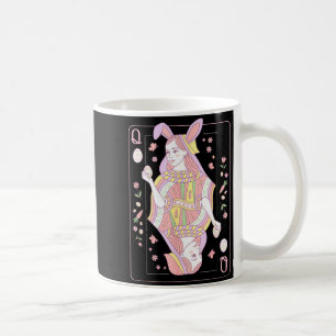 Funny easter day queen card playing bunny cute coffee mug