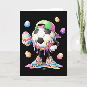 Funny Easter Day Soccer Ice Cream Drip Boys Kids  Card