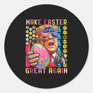 Funny Easter Day Trump Make Easter Great Again Fla Classic Round Sticker
