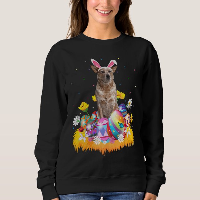 Funny Easter Egg   Australian Cattle Dog Easter Su Sweatshirt (Front)