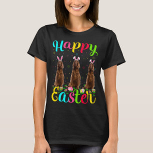 Funny Easter Egg Bunny Irish Setter Dog Happy East T-Shirt