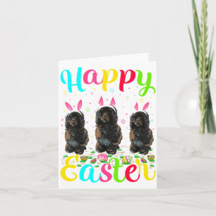 Funny Easter Egg Bunny Portuguese Water Dog Happy  Card