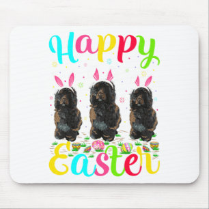 Funny Easter Egg Bunny Portuguese Water Dog Happy Mouse Pad