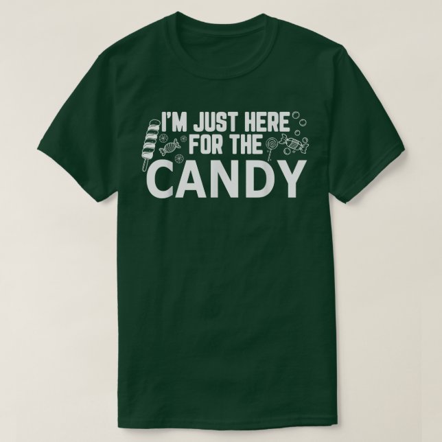 funny Easter Egg Bunny saying Just here for Candy  T-Shirt (Design Front)