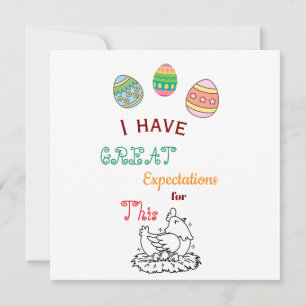 Funny Easter Egg-Cited Expectations Cute Easter Invitation
