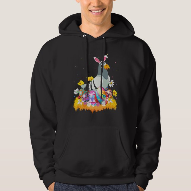Funny Easter Egg   Cute Dove Bird Easter Sunday Hoodie (Front)