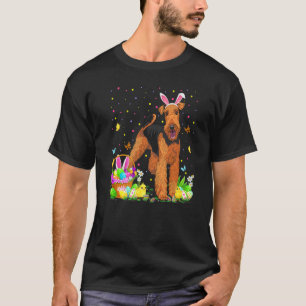 Funny Easter Egg Hunting Airedale Terrier Dog East T-Shirt