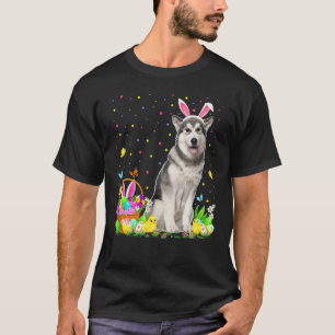 Funny Easter Egg Hunting Alaskan Malamute Dog East T-Shirt