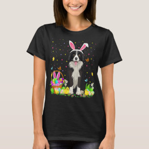 Funny Easter Egg Hunting Border Collie Dog Easter  T-Shirt