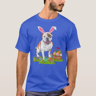 Funny Easter Egg Hunting Bunny American Bulldog Ea T-Shirt