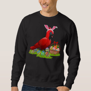 Funny Easter Egg Hunting Bunny Northern Cardinal B Sweatshirt