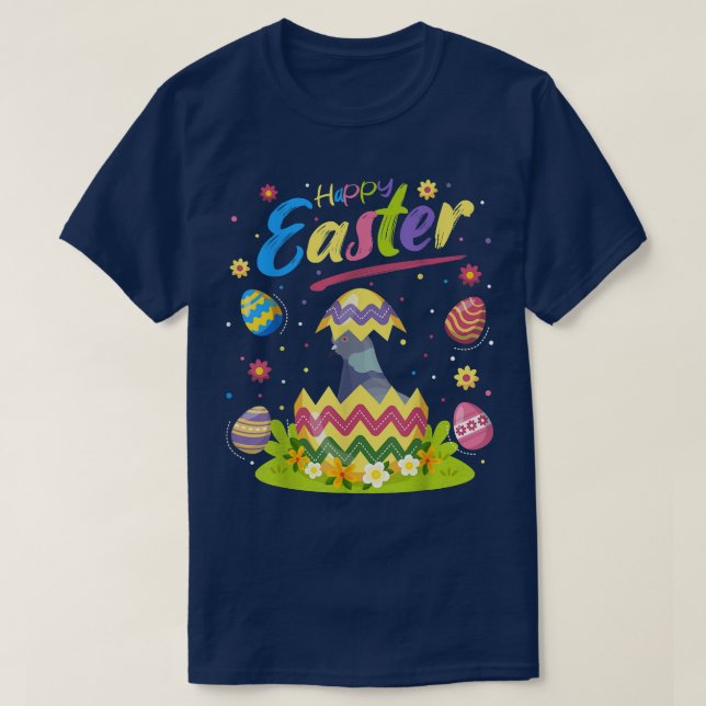 Funny Easter Egg Lover Mourning Dove Bird Happy Ea T-Shirt (Design Front)