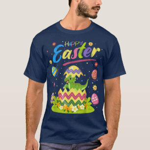 Funny Easter Egg Lover Triceratops Dinosaur Happy T-Shirt